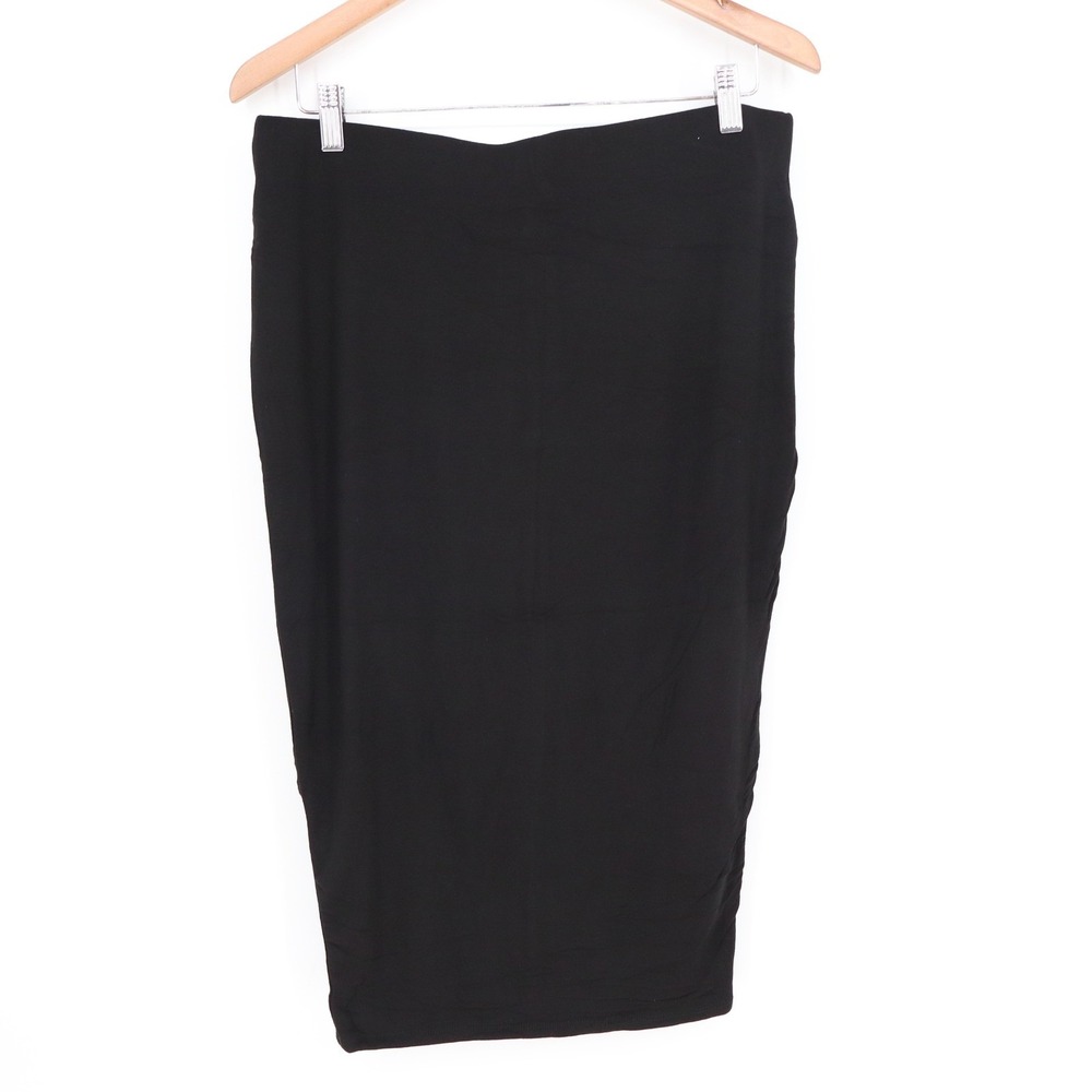 Naked Wardrobe Black Bodycon Midi Skirt Plus Size 1X Made in USA - Picture 2 of 8
